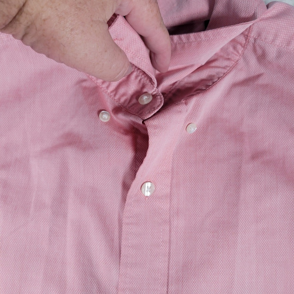 Roundtree & Yorke TravelSmart Shirt Mens XXL Pink Long Sleeve Texture Pocket - Picture 5 of 12